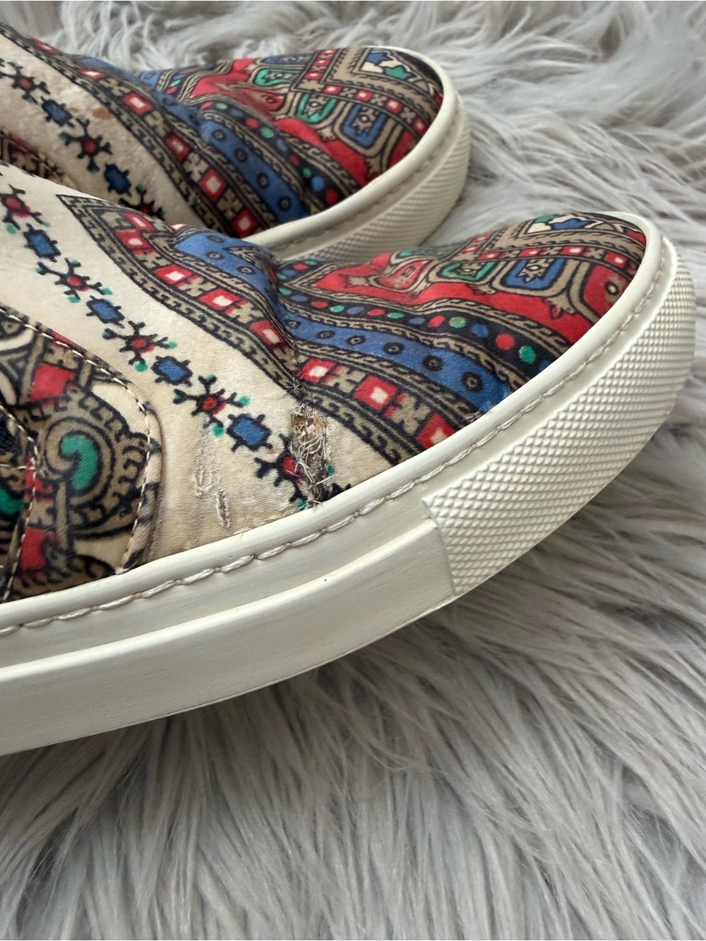 GIVENCHY Silk Tapestry Paisley Printed Slip On Sneakers Multicolor Size 37 - Picture 10 of 13